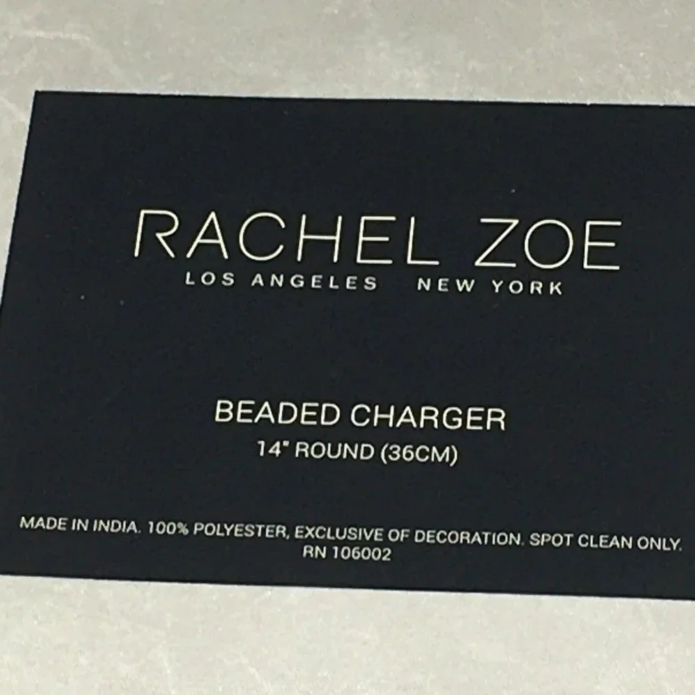 Rachel Zoe Beaded Pumpkin Placemat Centerpiece Leaf Vines Blue Gold Fall Decor - Picture 12 of 12